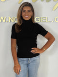 Soft Knit Short Sleeve Roll Neck Top (4 Colours)