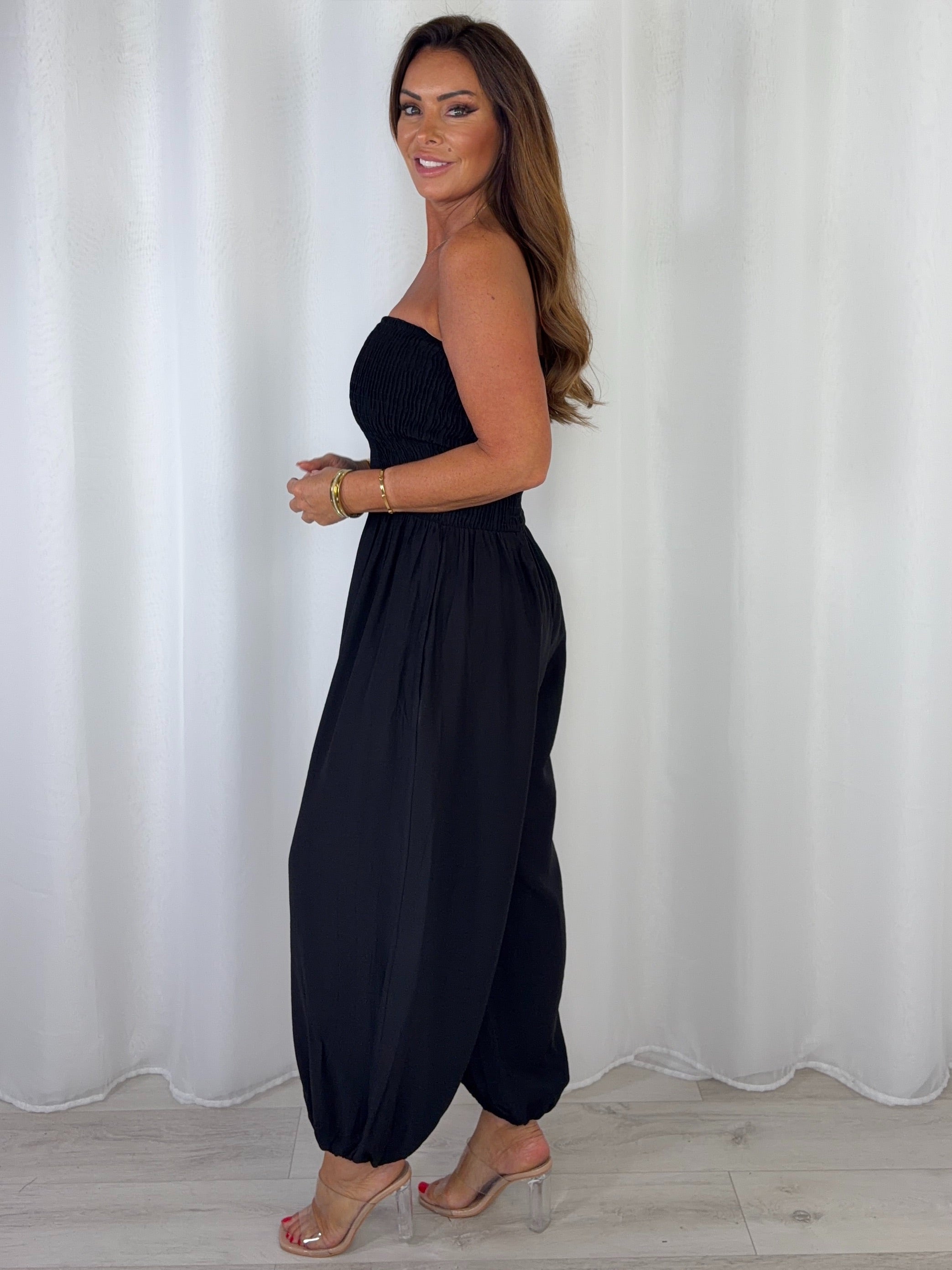 Smocked Bandeau Hareem Trouser Jumpsuit (4 Colours)
