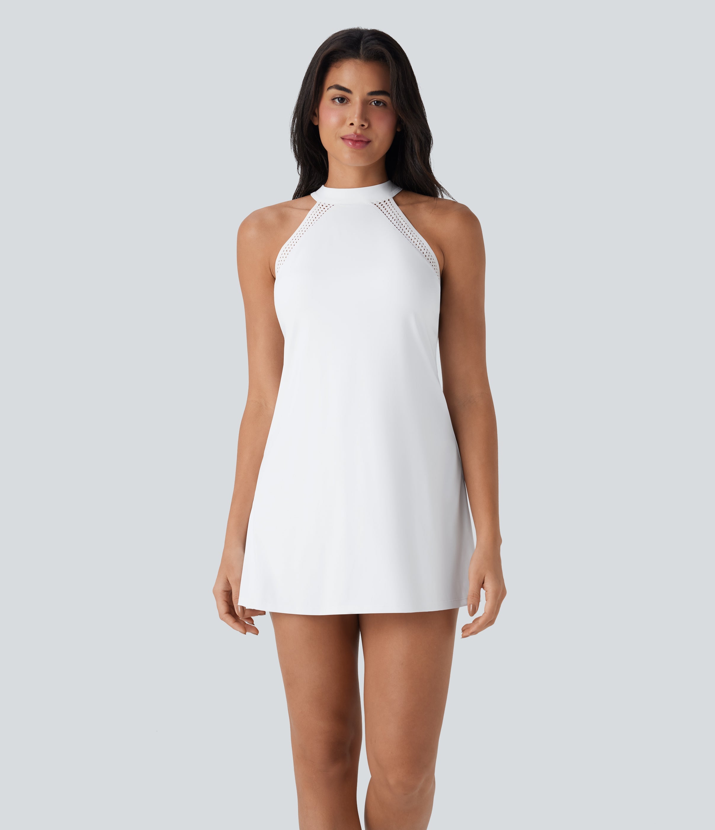SoftlyZeroTM Airy Tie Back 2-in-1 Cool Touch Mini Yoga Active Dress with Pocket-UPF50+