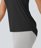 Round Neck High Low Cool Touch Quick Dry Running Tank Top