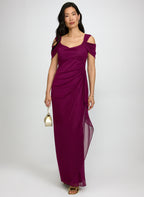Mesh Cowl Neck Dress