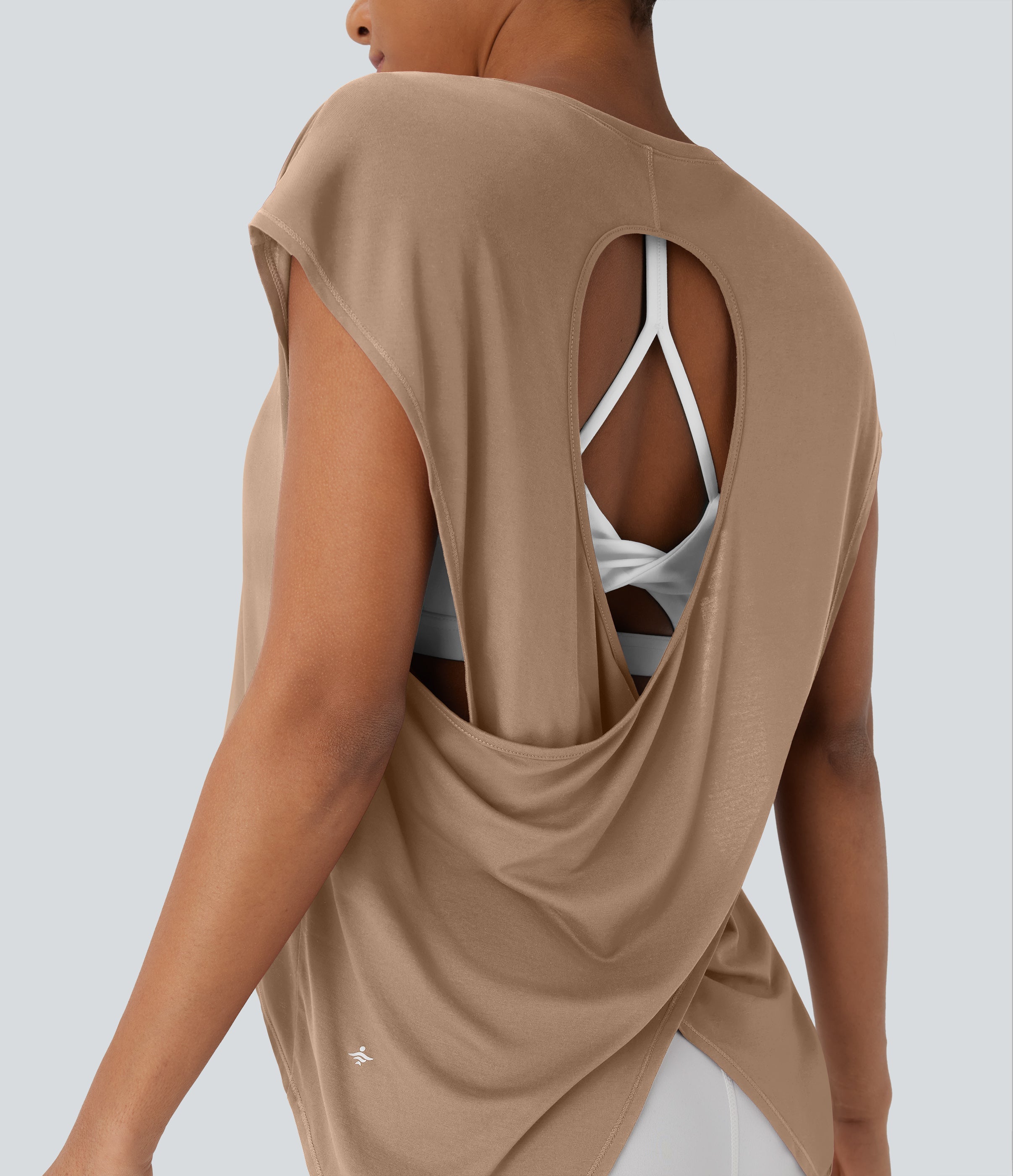 Crossover Asymmetric High-Low Hem Running Sports Top