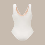 White Petal Hollow One-Piece V Neck Swimsuit&Skirt