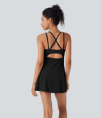 Cut Out 2-in-1 Mini Swim Dress