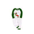 Christmas Green Pajamas Set With Cartoon Pattern Print