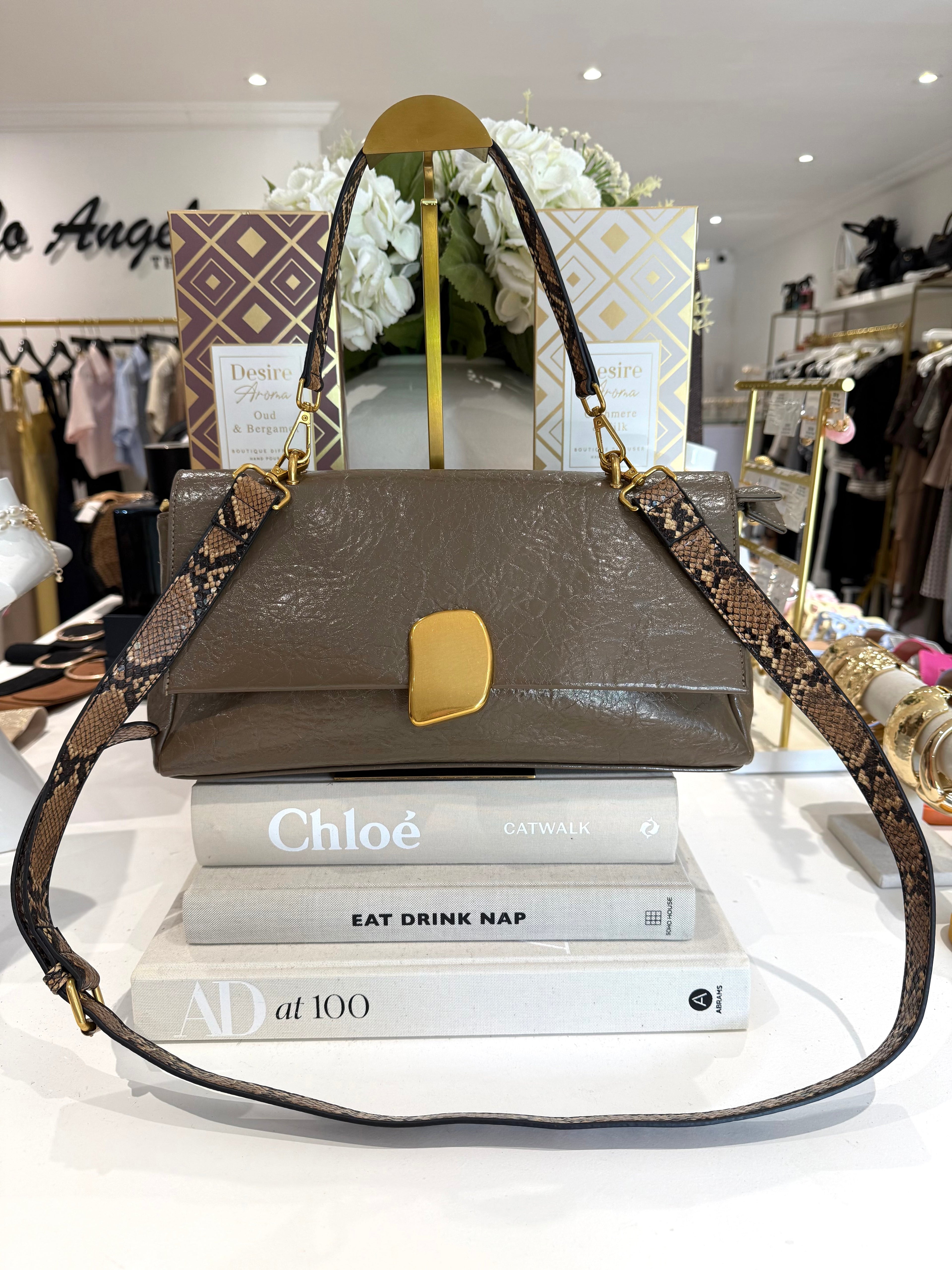 Snake Handle Gold Buckle Bag (4 Colours)