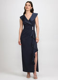Satin Tuxedo Collar Dress