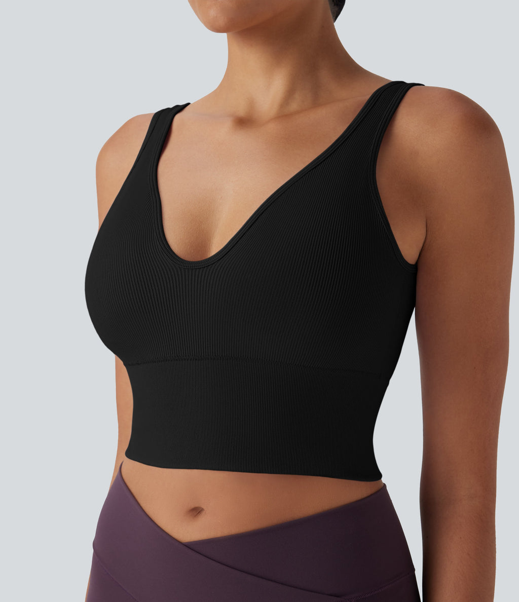 Seamless Flow Cropped Yoga Tank Top