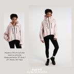 Short Oversized Rain Jacket With Bubble Hem,Loose Fit
