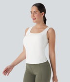 U Neck Crossover Yoga Tank Top-Longer Length-D/DD/DDD/F Cups