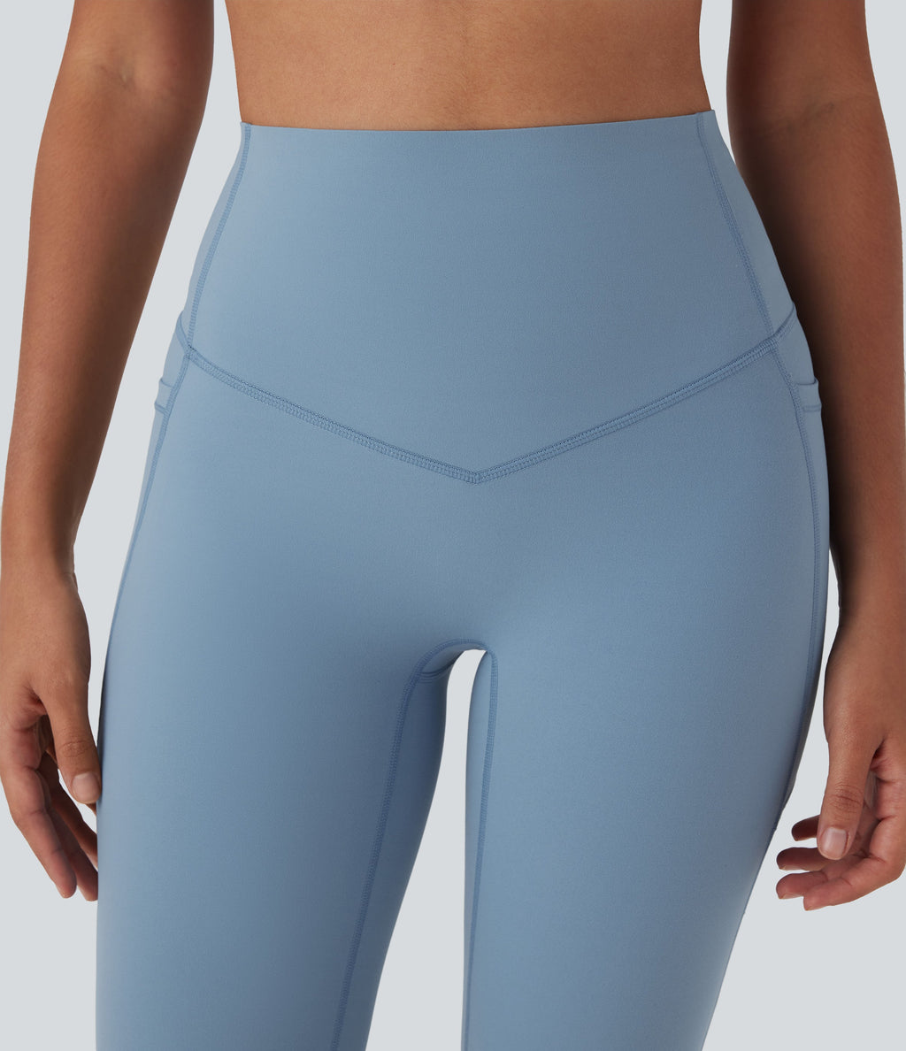 UltraSculptTM SoCinched High Waisted Tummy Control Cropped Yoga Bootcut Leggings with Pockets