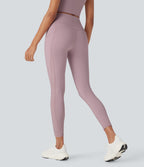 UltraSculptTM Cool Quick Dry SoCinched High Waisted Tummy Control Ventilation Perforated Yoga Leggings with Pockets-UPF50+