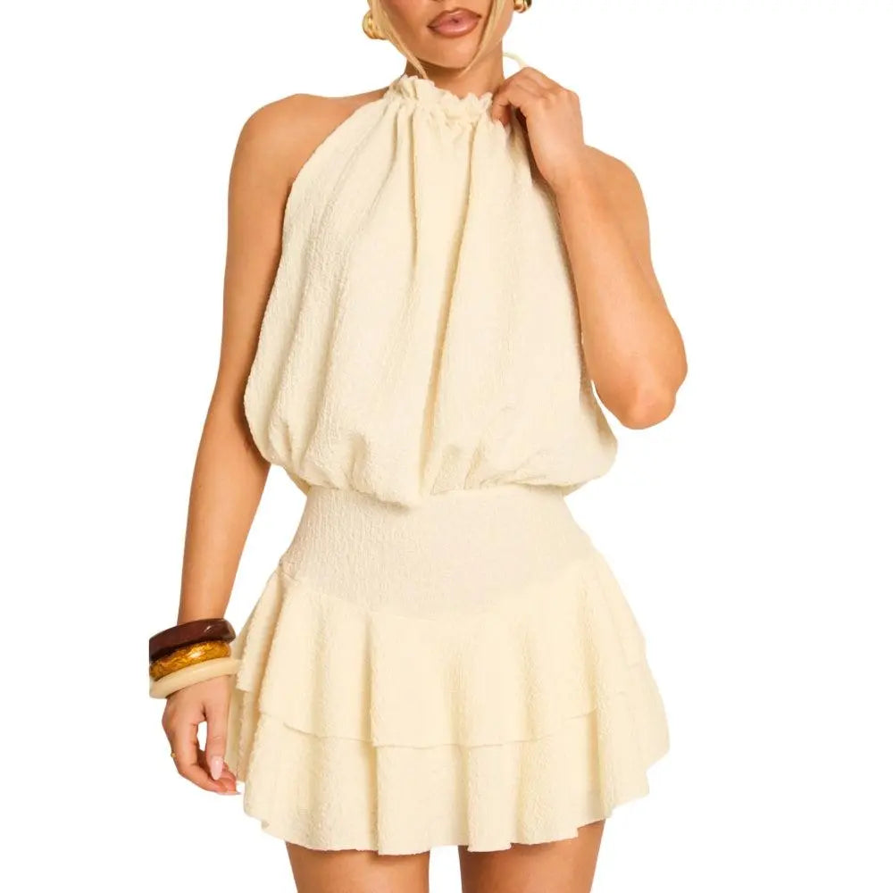Bernice Womenswear Rebellious Fashion Textured Flippy Playsuit