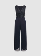 Metallic Wide-Leg Jumpsuit
