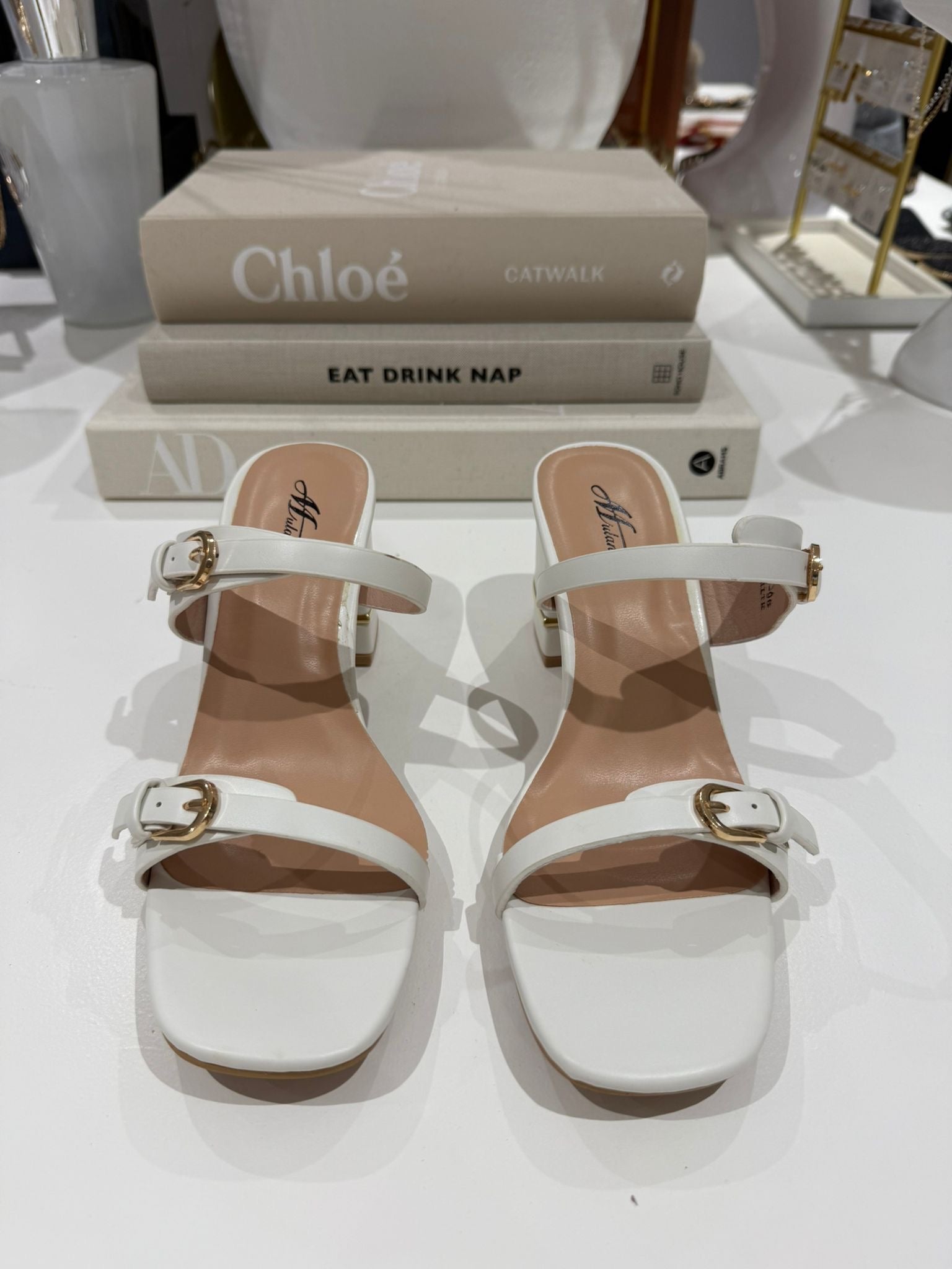 Double Buckle Strap Block Heel (4 Colours)