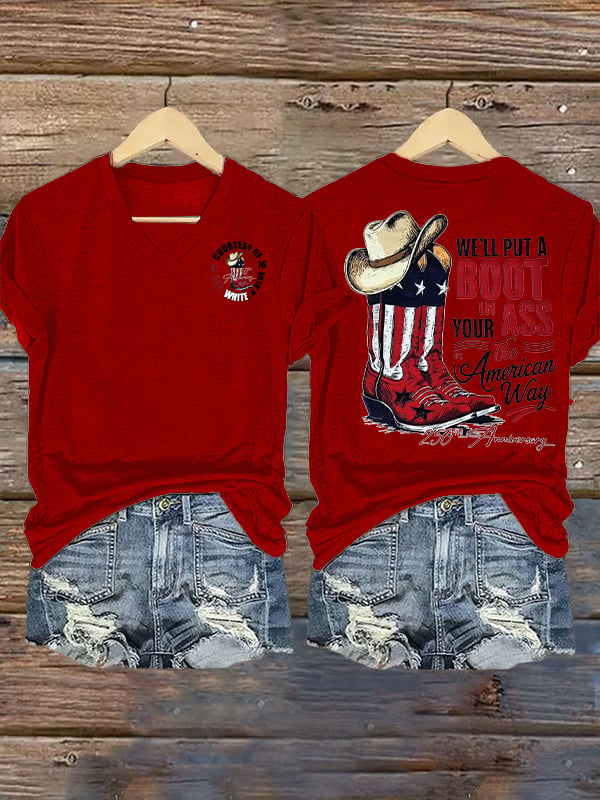 Women's  WE'LL PUT A BOOT Print T-Shirt