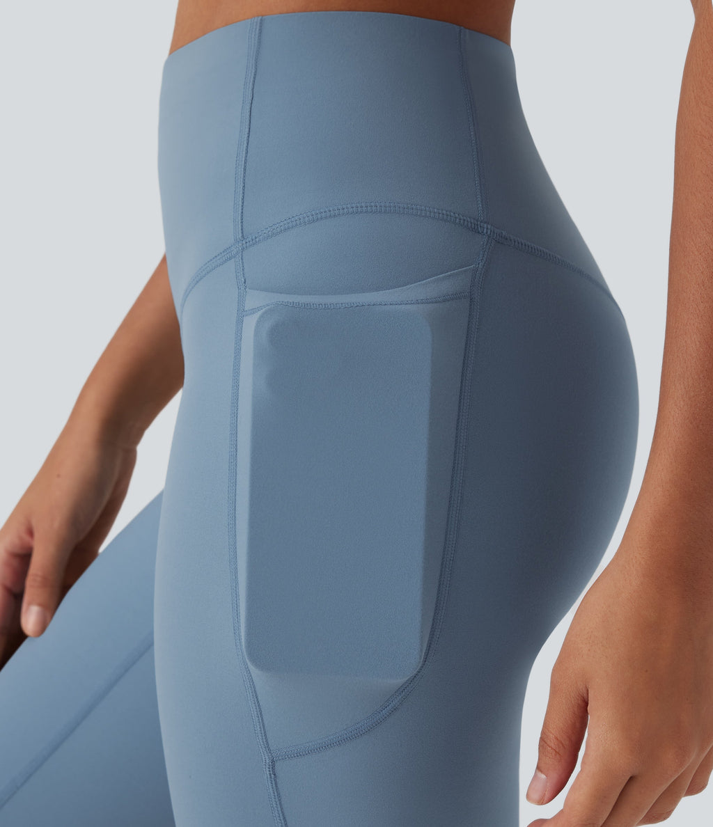 UltraSculptTM SoCinched High Waisted Tummy Control Cropped Yoga Bootcut Leggings with Pockets
