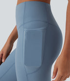 UltraSculptTM SoCinched High Waisted Tummy Control Cropped Yoga Bootcut Leggings with Pockets