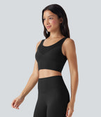 Light Support Seamless Flow U Back Ribbed Hem Yoga Sports Bra