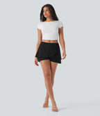 Low Rise Tulip 2-in-1 Mini Casual Skirt with Pocket