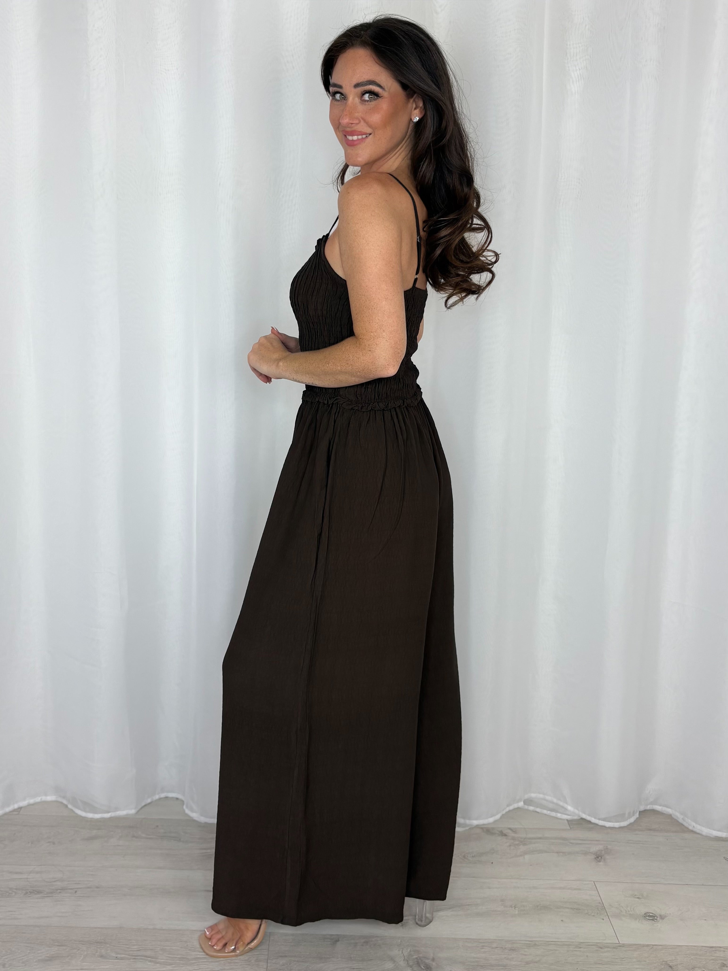 Smocked Wide Leg Jumpsuit (4 Colours)