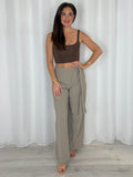 Wide Leg Trousers With Tie Up Bow (4 Colours)