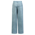 High-Waisted Light Wash Wide-Leg Denim Pants