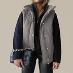 Women Cropped Puffer Vest Stand Collar Sleeveless Lightweight Quilted Vest