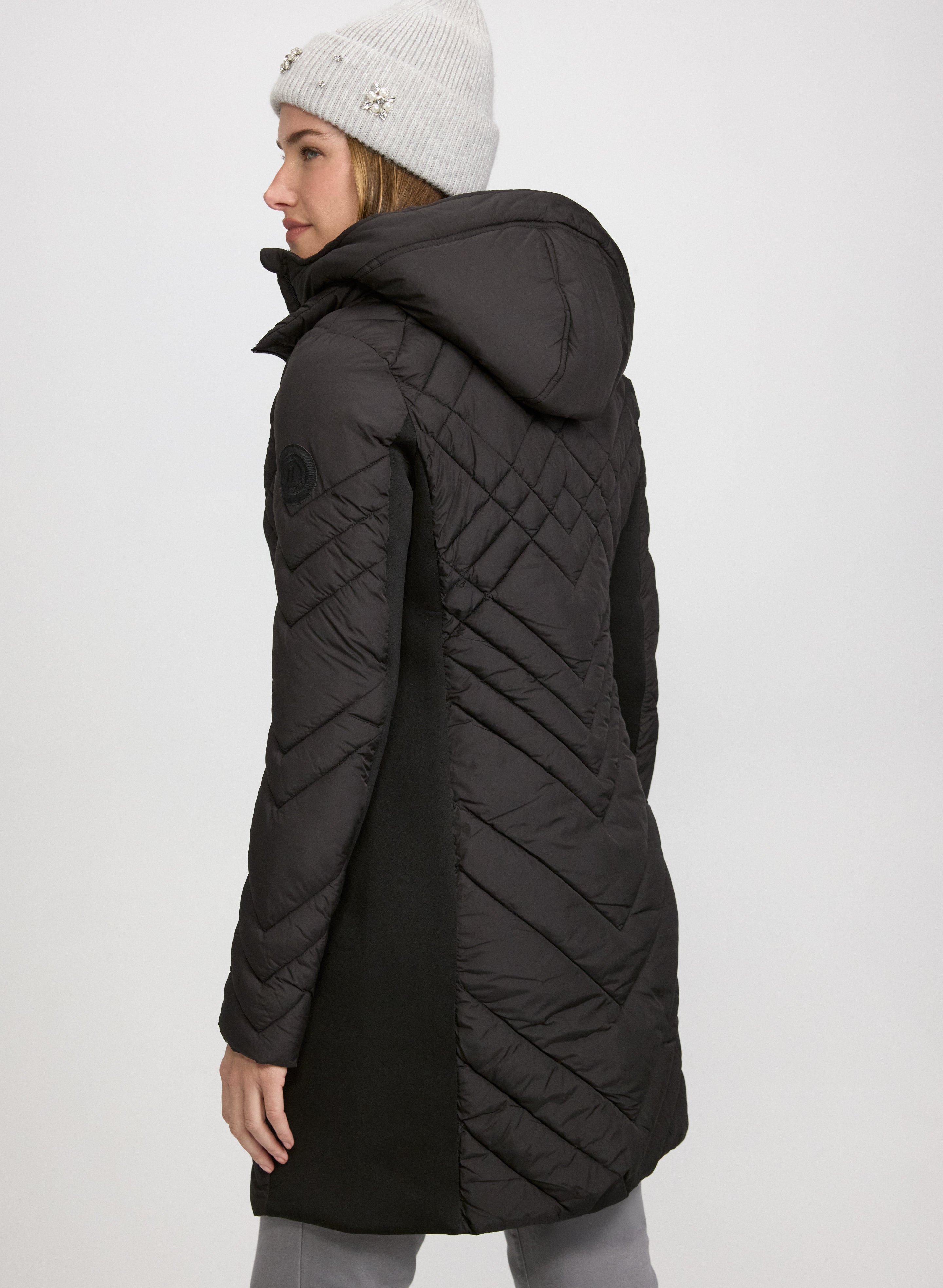 Bernardo - Quilted Scuba Detail Coat