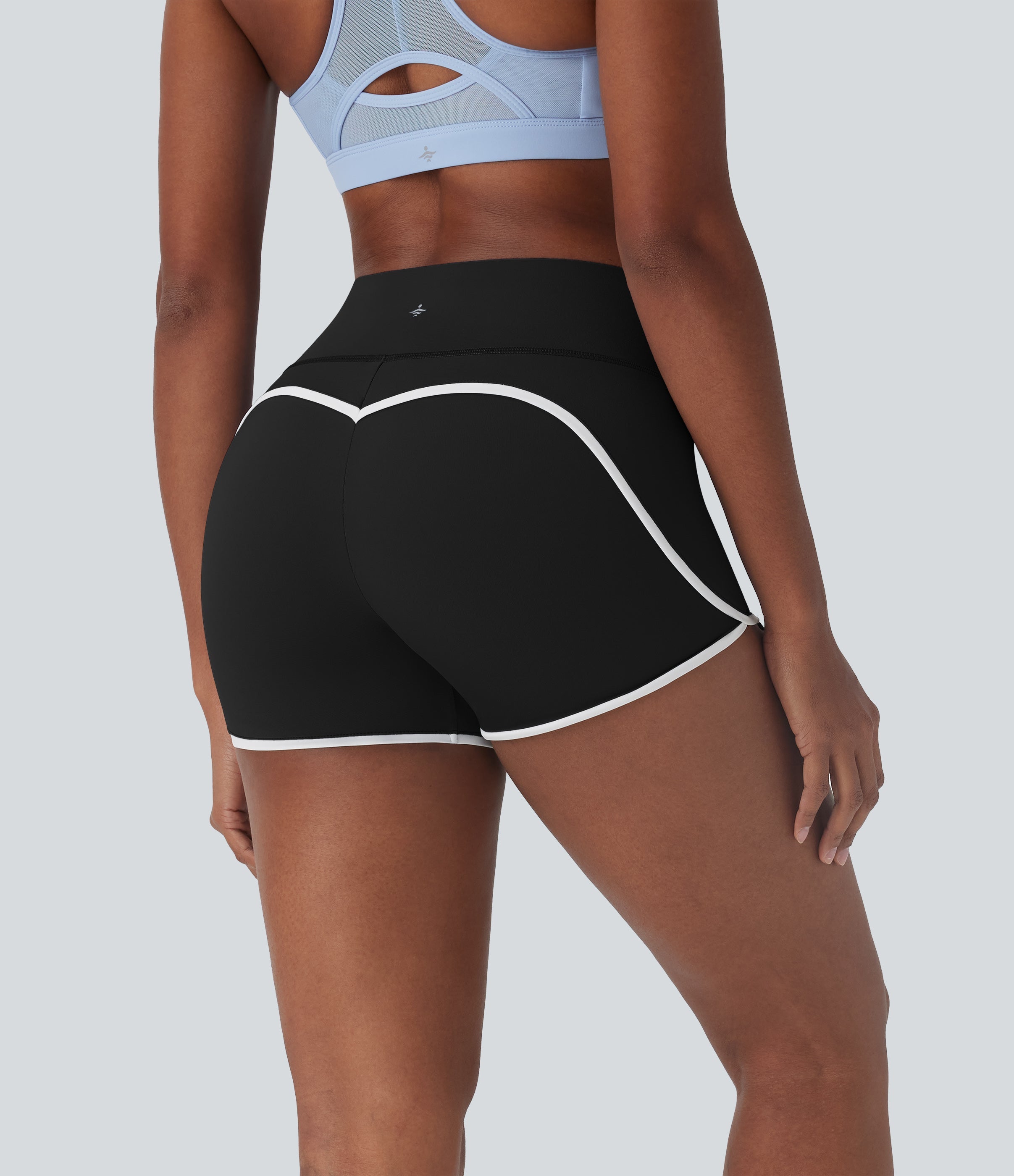 SoftlyZeroTM Airy SoCinched Mid Rise Tummy Control Color Block Cool Touch Yoga Biker Shorts 3''-UPF50+