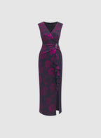 Foil Floral Print Dress