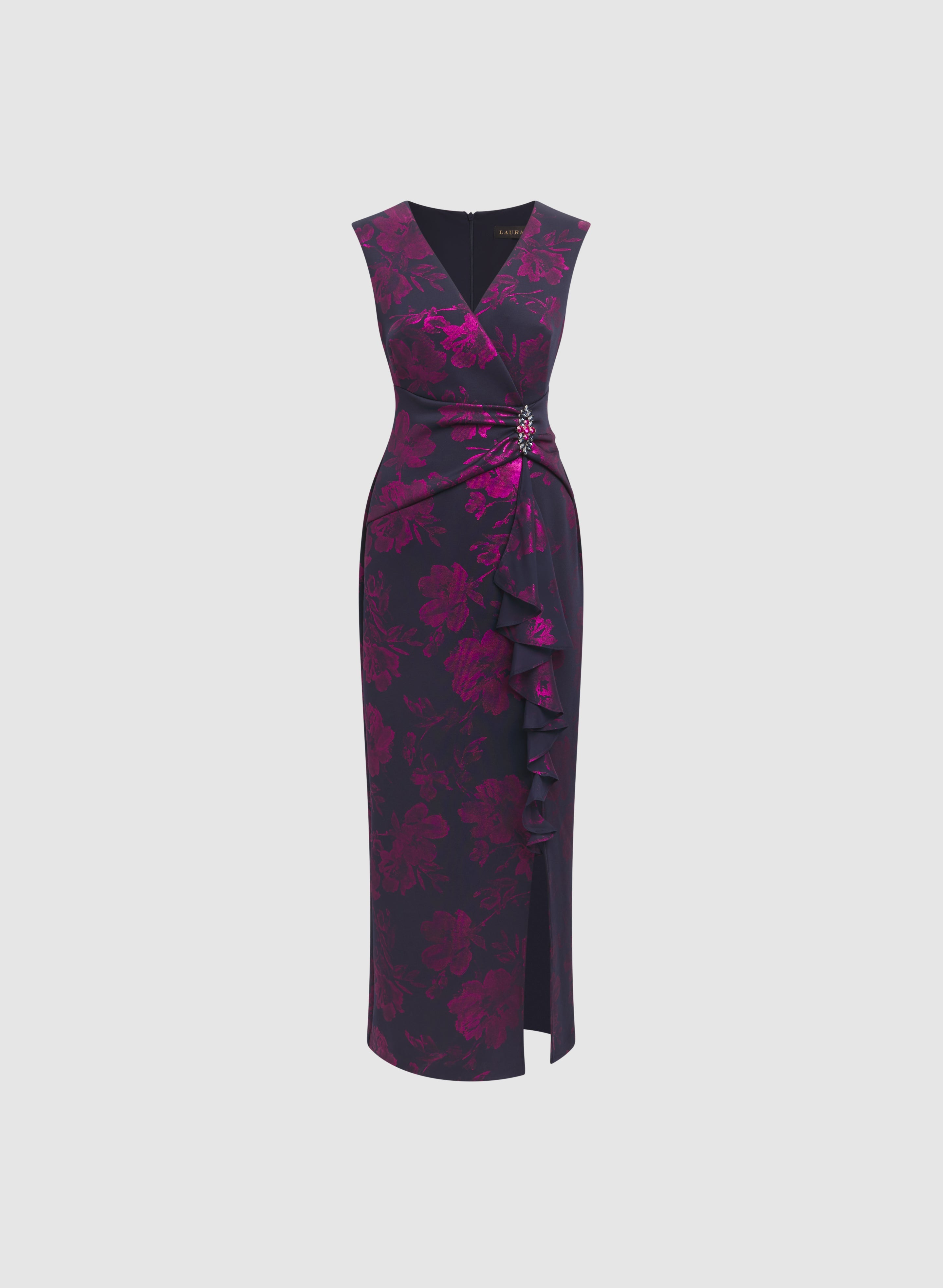 Foil Floral Print Dress