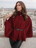 🔥SALE 60% OFF🔥 Women's Winter Fashion Casual Solid Color Waist Strap Cloak Jacket