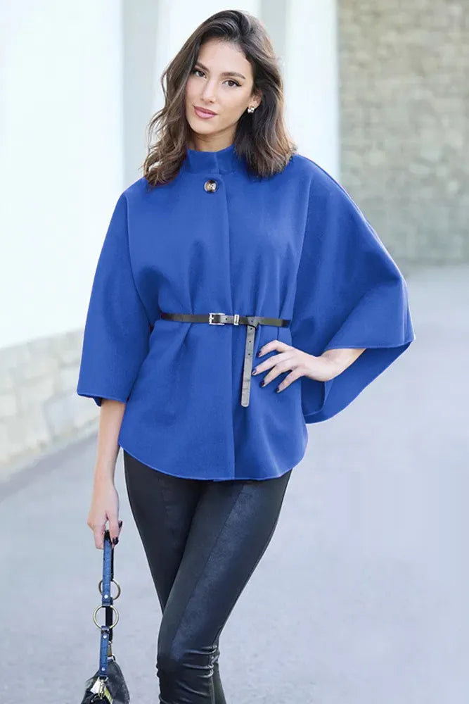 🔥SALE 60% OFF🔥 Women's Winter Fashion Casual Solid Color Waist Strap Cloak Jacket