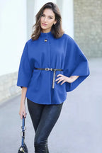 🔥SALE 60% OFF🔥 Women's Winter Fashion Casual Solid Color Waist Strap Cloak Jacket