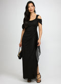 Mesh Cowl Neck Dress