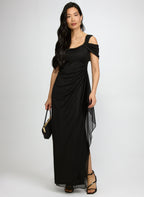Mesh Cowl Neck Dress