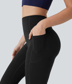 UltraSculptTM SoCinched High Waisted Tummy Control Butt Lifting Ruched Capri Yoga Bootcut Leggings with Pockets