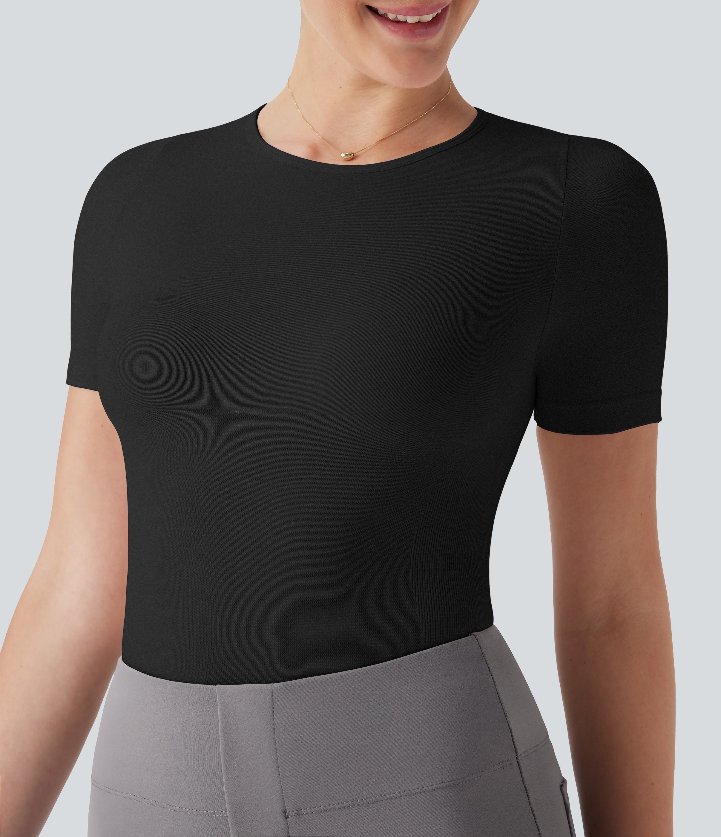 Seamless Flow Smoothing Adjustable Leg Straps Work Bodysuit-Easy Peezy