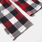 Christmas Family Matching Pajamas-Red and Gray Plaid Pjs set with "We Are Family" Christmas Slogan Print