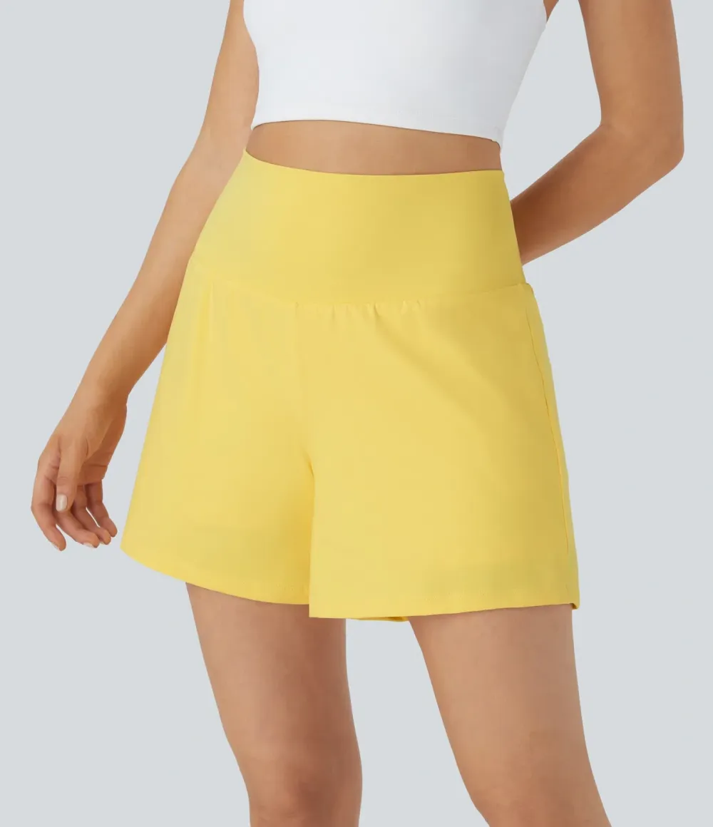 2026🔥UK Super High Waisted Back Pocket & Side Hidden Pocket 2-in-1 Yoga Shorts