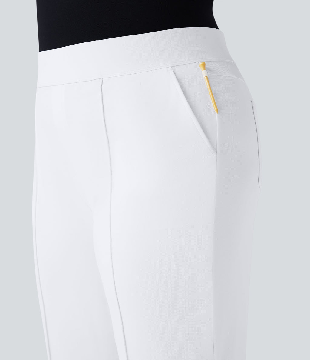 High Waisted Pockets Straight Leg Quick Dry Golf Plus Size Pants-Golf Tee-UPF40+