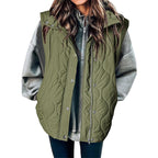 Women Cropped Puffer Vest Stand Collar Sleeveless Lightweight Quilted Vest