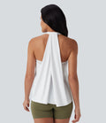 SoftlyZeroTM Airy Halter Draped Cool Touch Yoga Top-UPF50+