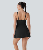 SoftlyZeroTM QuickDry Zip Corset 2-in-1 Mini Dance Active Dress with Pockets-Easy Peezy Edition