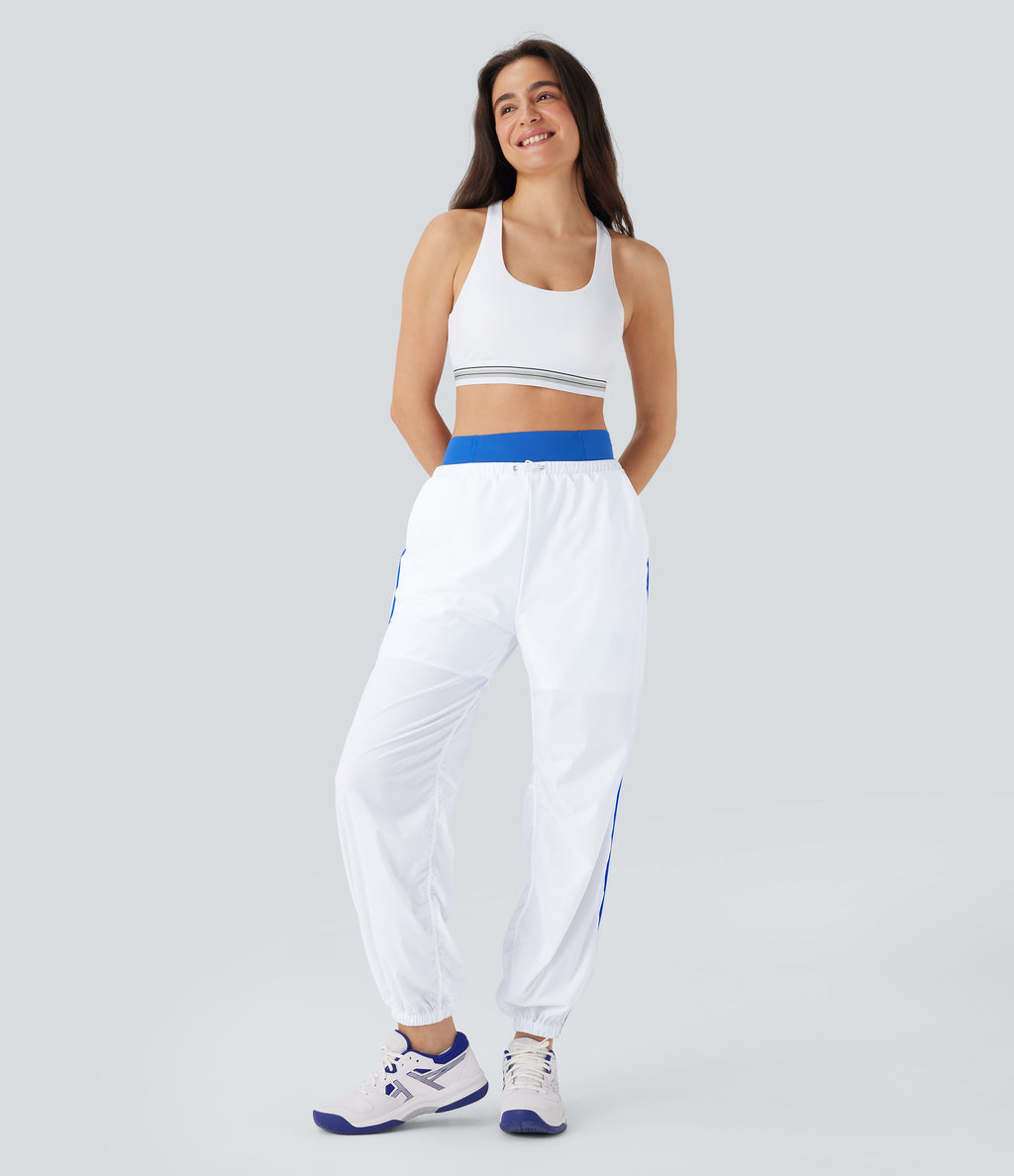 Low Rise 2-in-1 Color Block Quick Dry Dance Joggers with Pockets