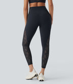 UltraSculptTM SoCinched High Waisted Tummy Control Contrast Lace Shaping Training Leggings with Pockets