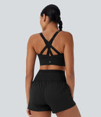 SpeedWaveTM Medium Support Push Up Zipper Adjustable Buckle Quick Dry Running Sports Bra