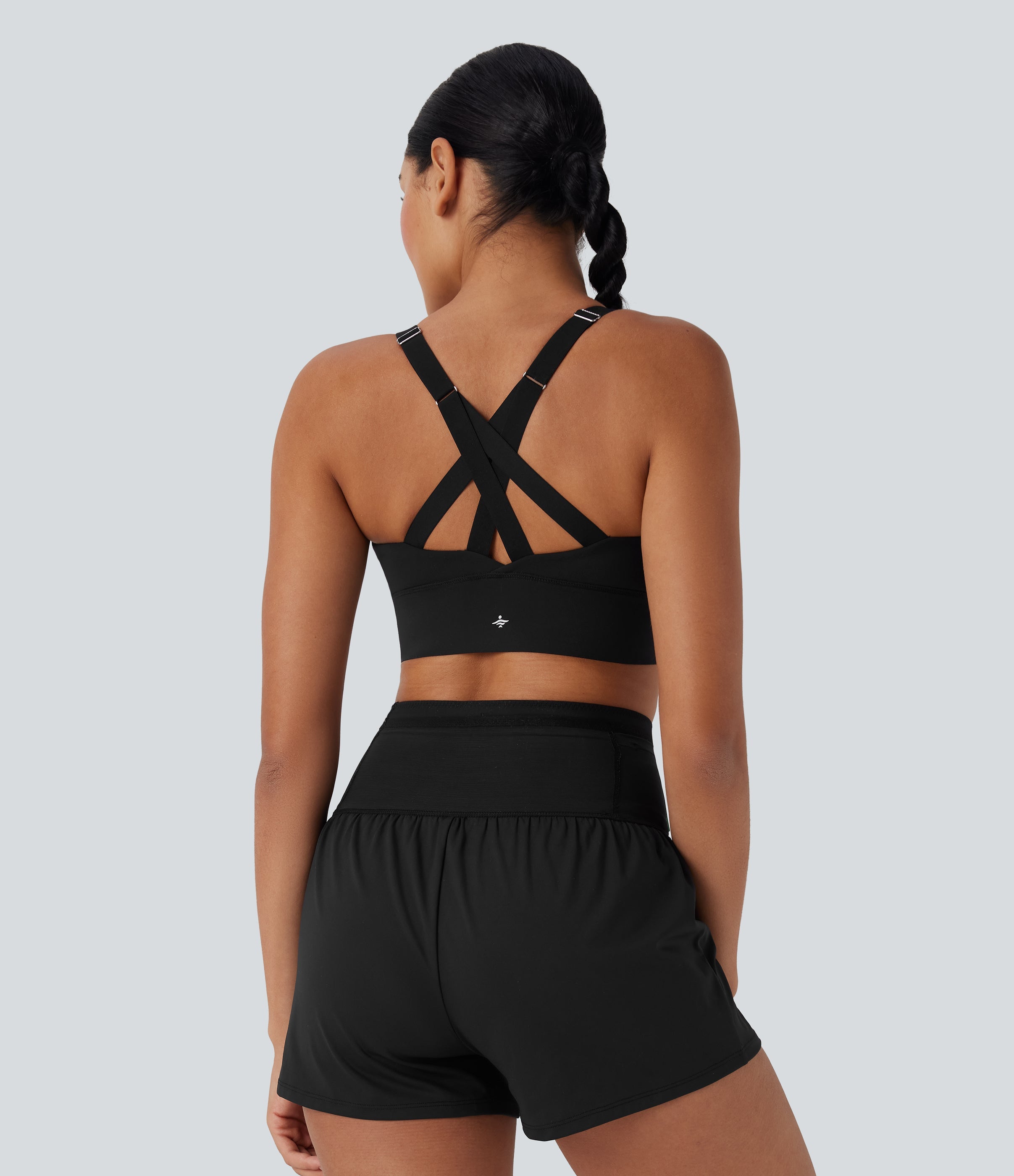 SpeedWaveTM Medium Support Push Up Zipper Adjustable Buckle Quick Dry Running Sports Bra