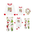Family Christmas White Pajamas Set With Xmas Print